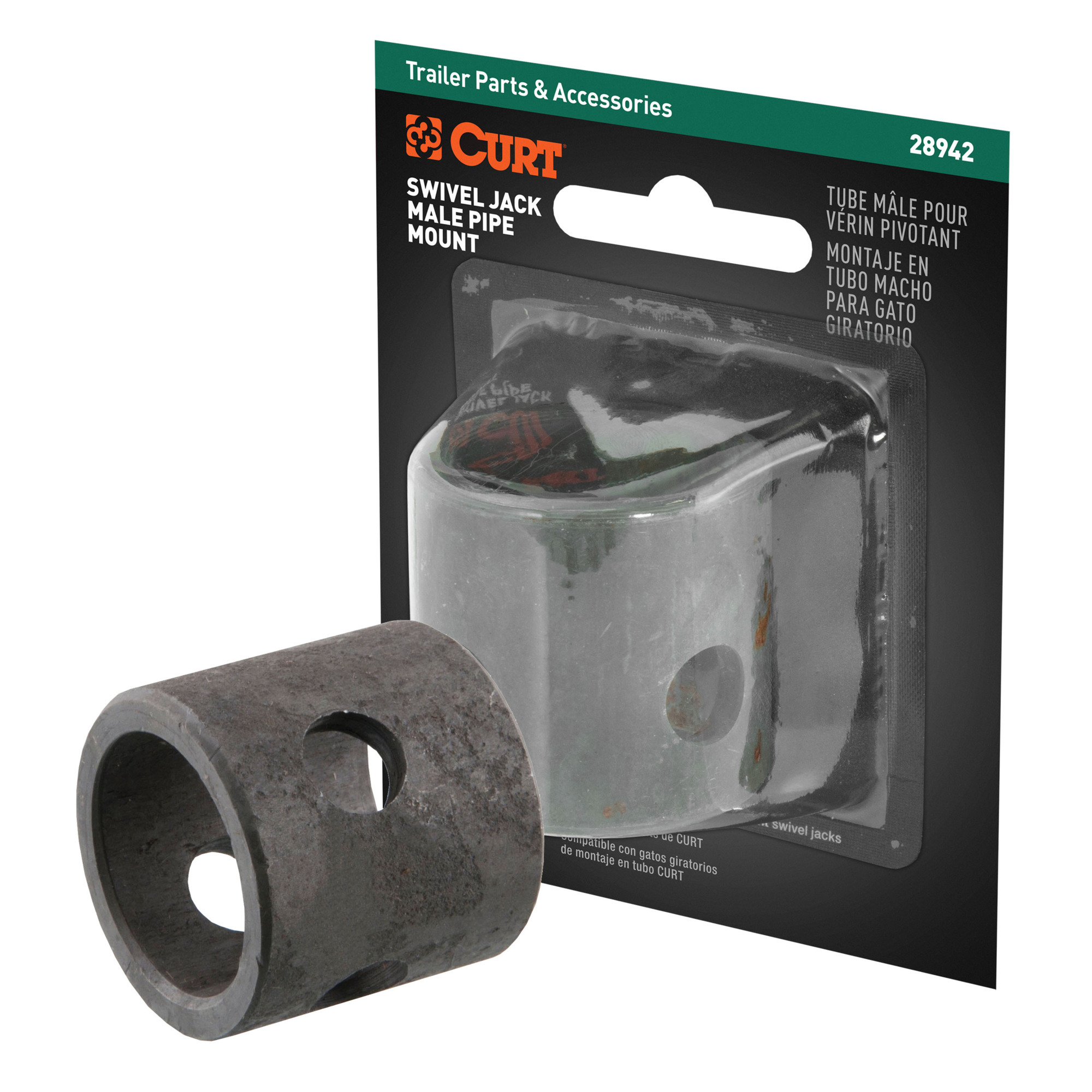 Curt Manufacturing, Replacement Swivel Jack Male Pipe Mnt 9/16in. Hole, Model# 28942